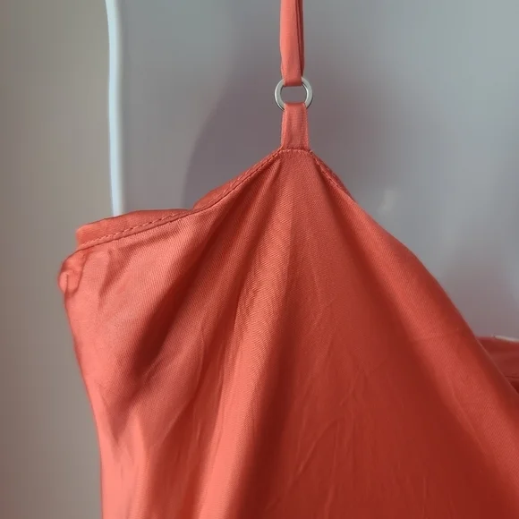 Aritzia Wilfred Only Slip Dress Fresco Pink Cowl Neck Satin Sz Medium Spring - Picture 5 of 9